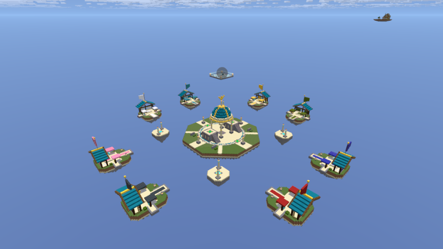 Overhead view of Asterfall Observatory showing the whole map layout