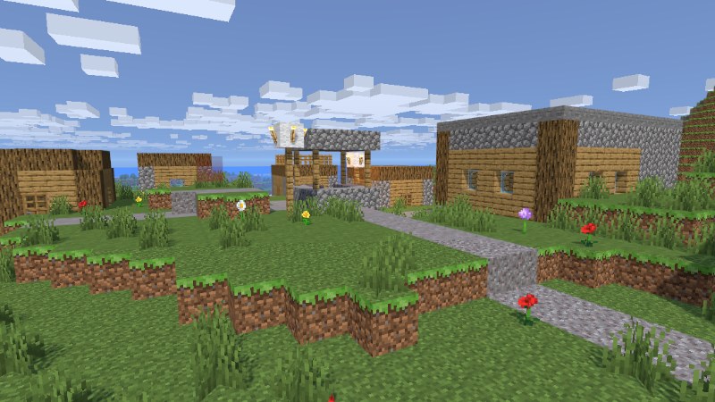 Walking down the village main street between houses and farm plots